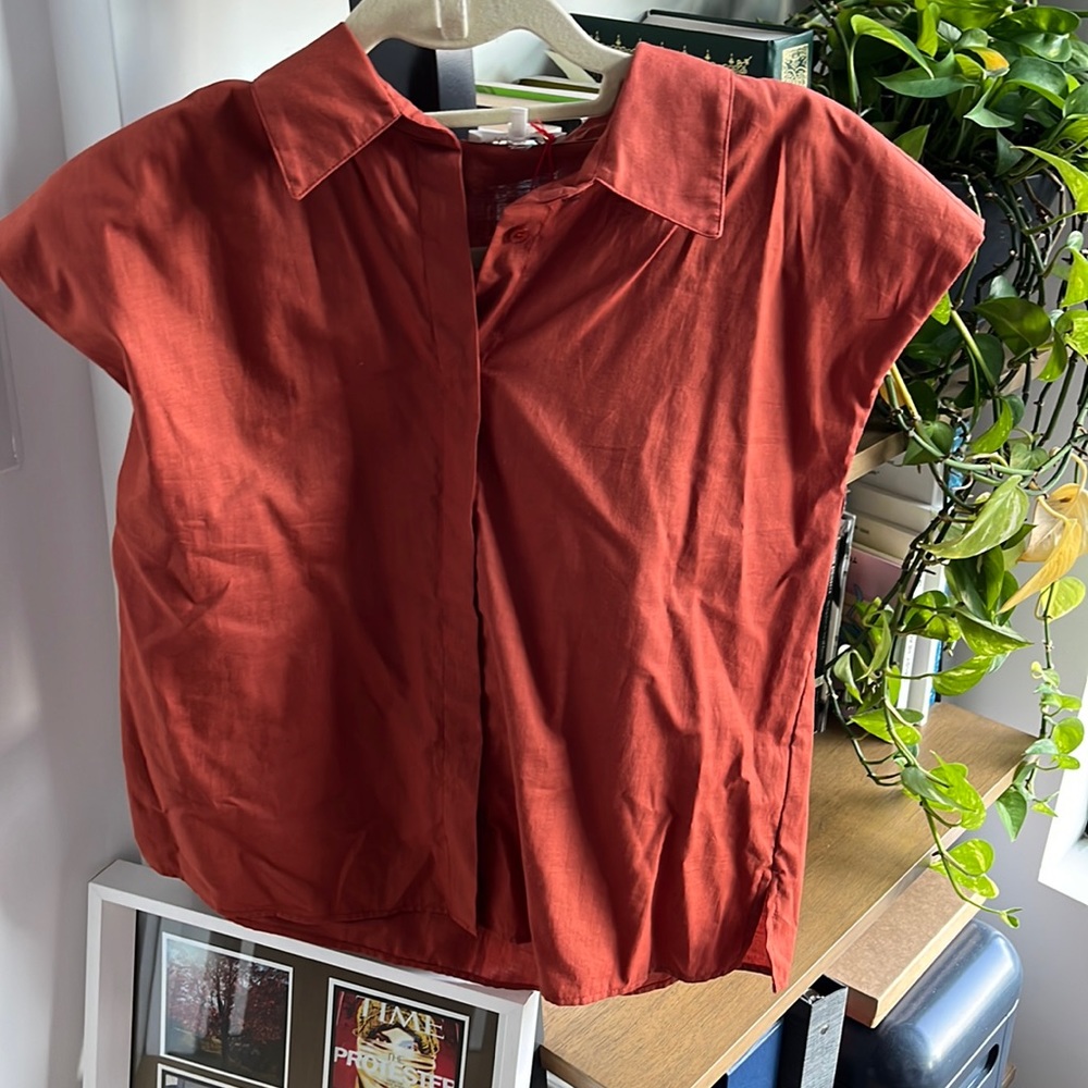 Cute burnt orange Mapa blouse - size 2